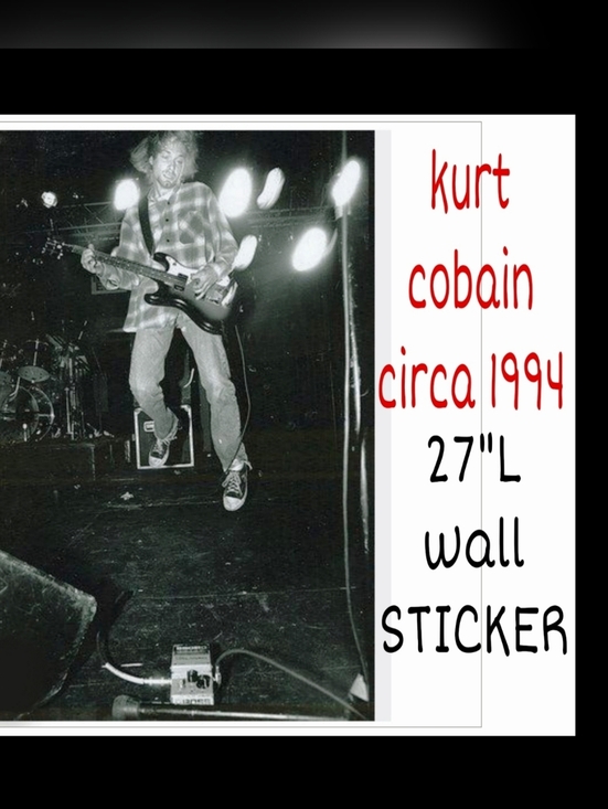 Vintage Other - 27"L Peel & Stick  Kurt Cobain NIRVAVA  1994 Print Wall Sticker New!